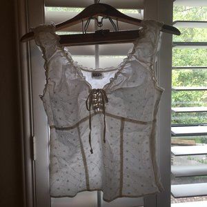 Eyelet sleeveless top